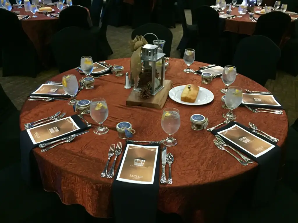 layout tablescape copper black rustic